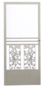 modern door with unique, intricate designs on the lower panels